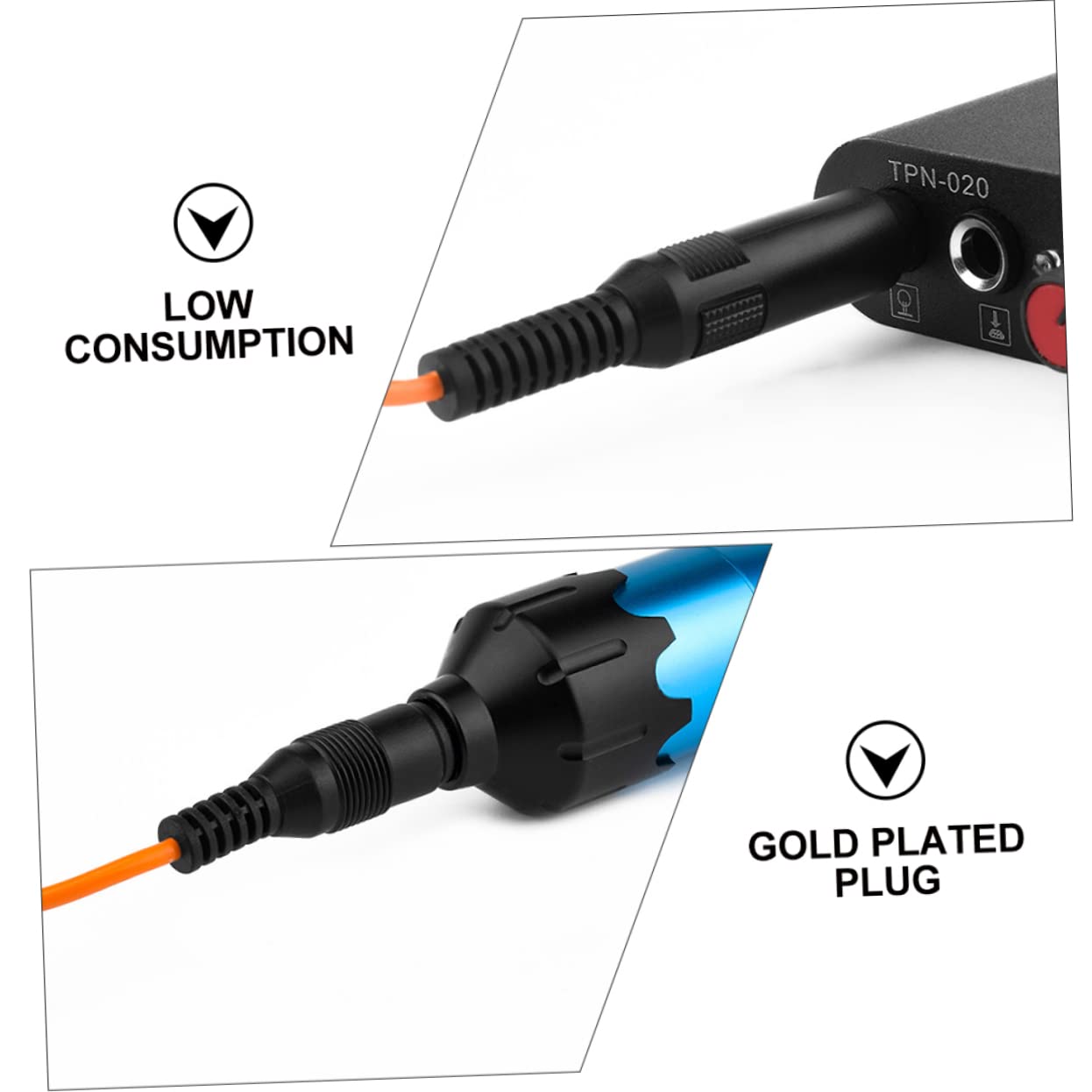 Cable Clip para Máquina de Tatuar Línea Gancho Naranja Cable de Alimentación Flexible y Duradero para Estable