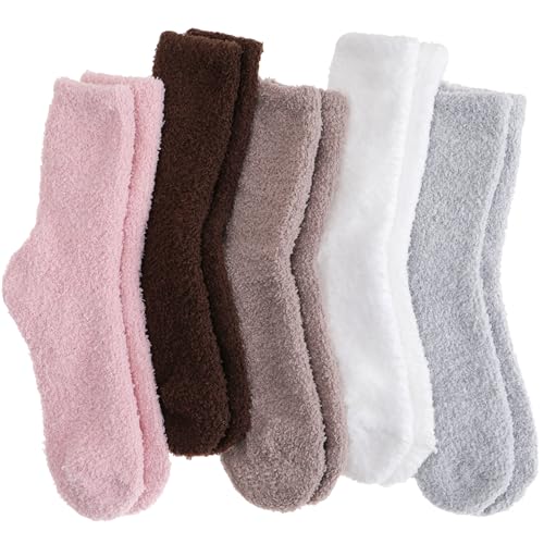 Image of Fuzzy Socks Fluffy Thick Warm Winter Soft Cozy Plush Sleep Home Fleece Cabin Soft House Socks for Women Men