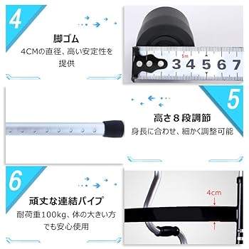 Amazon | RAKU 折りたたみ歩行器 介護 固定式歩行器 交互 固定