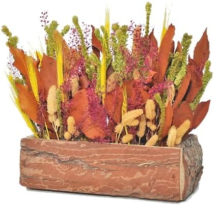 Arranjo De Flores Secas Para Mesa Tons Verdes Jardineira Rústica ...