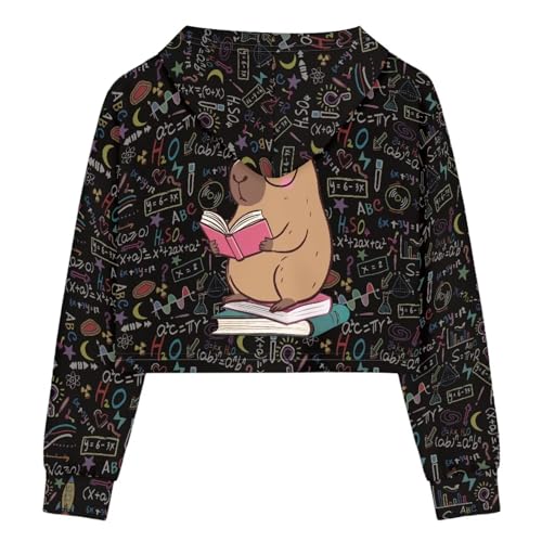 DISNIMO Girls Crop Tops Hoodies 5-14T Kids Long Sleeve Pullover Sweatshirts Athletic Volleyball Clothing2