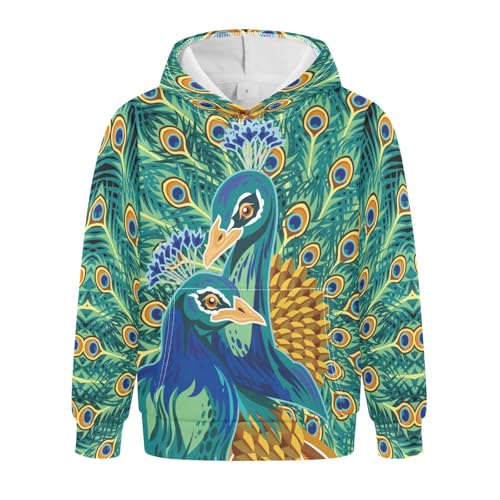 Roaring Dinosaur T-rex Unicorn on Cloud Youth Hoodie Sweatshirt