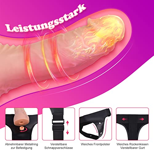 Utimi Strapon Umschnalldildo Vibratoren Umschnallpenis - Strap on Umschnall mit 2 Silikon Dildos Verstellbarer Harness Extrem SM Sex Toy Set Erotik Sexspielzeug für Männer Frauen Lesben Pärchen