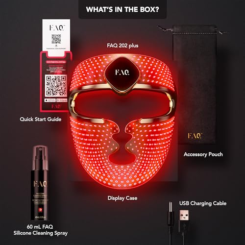 Image of FAQ 202 Plus Advanced 8-Color Light Face Mask - Wireless Skin Care for Glowing Skin - 634 Glow Points - Total Coverage Wearable Skin Care