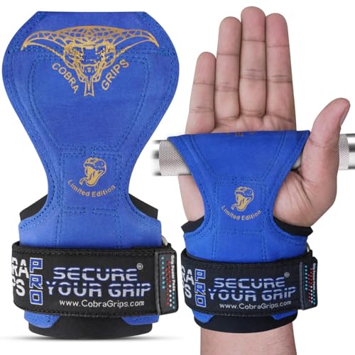 Image of Cobra Grips Weight Lifting Gloves with Adjustable Neoprene Padded Wrist Wraps - Heavy Duty Alternative to Power Lifting Hooks for Deadlifts