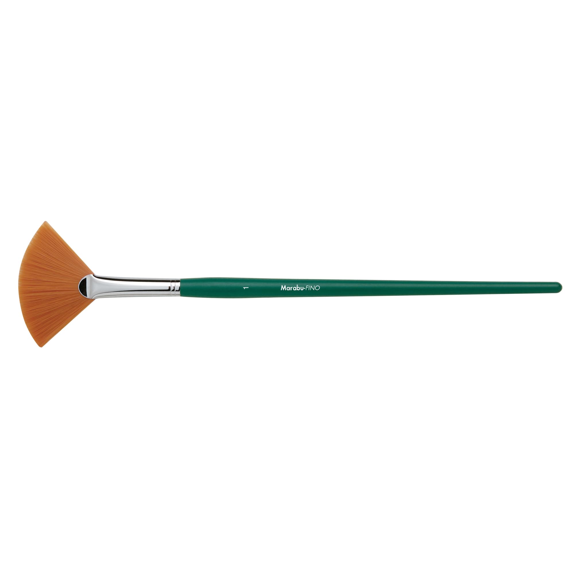 Marabu Fino 01930000001 Artist, Size 1 FSC Certified Wood Fan Brush with Toray Special Hair for Acrylic, Oil and Watercolour Painting, Metal