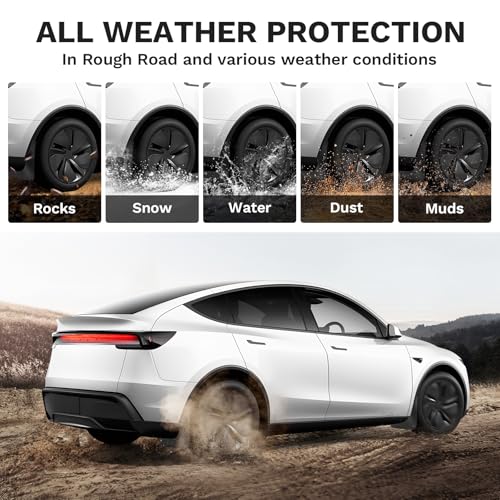 Image of Shademax Custom for 2025 2026 Tesla Model Y Juniper Mud Flaps Splash Guards for Model Y Juniper Accessories Tire Protector No Drilling No Tape Mudflaps Kits All Weather Protection (Set of 4)