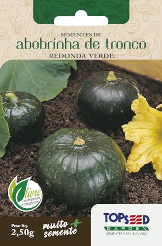 Sementes Abobrinha Redonda de Tronco Verde 2,50 gramas Saborosa Cozinha Salada