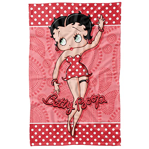 Betty Boop - Paisley & Polka Dots Fleece Blanket 35 x 57in