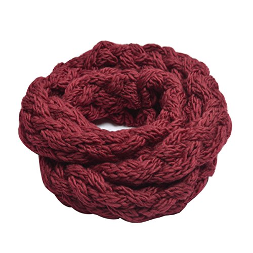 Premium Solid Winter Criss Cross Knit Thick Infinity Loop Circle Scarf
