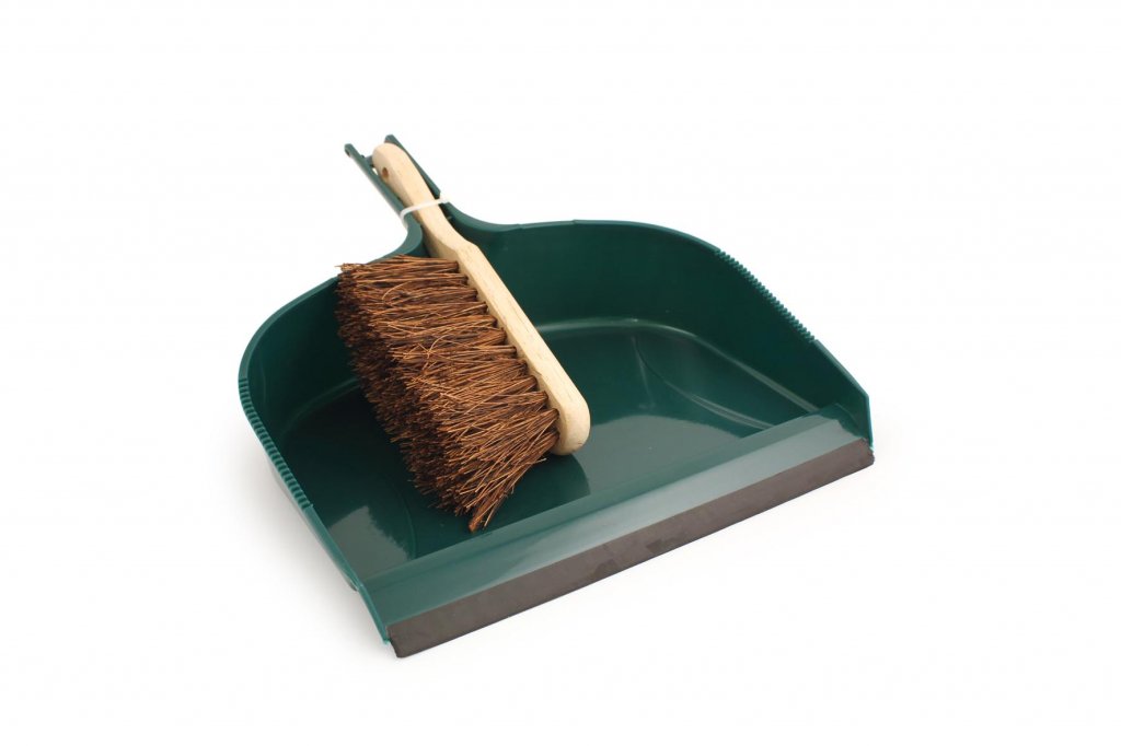 Charles Bentley Large Dustpan and Brush Set Green Dustpan