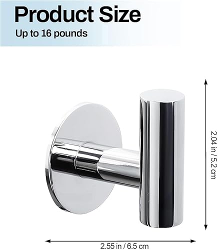 Miniatura 2 de Kruodop Ganchos adhesivos para toallas de baño, paquete de 2 soportes para toallas de montaje en pared, gancho mate para bata de pared, gancho