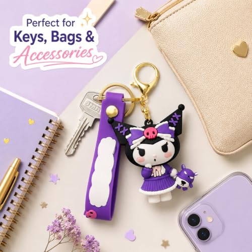 Image of Wanna Party Cute Keychain Kawaii Anime Keychain, Kurumi, Key Rings for Girls & Boys, Car, Bags, Backpack & Room Accessories