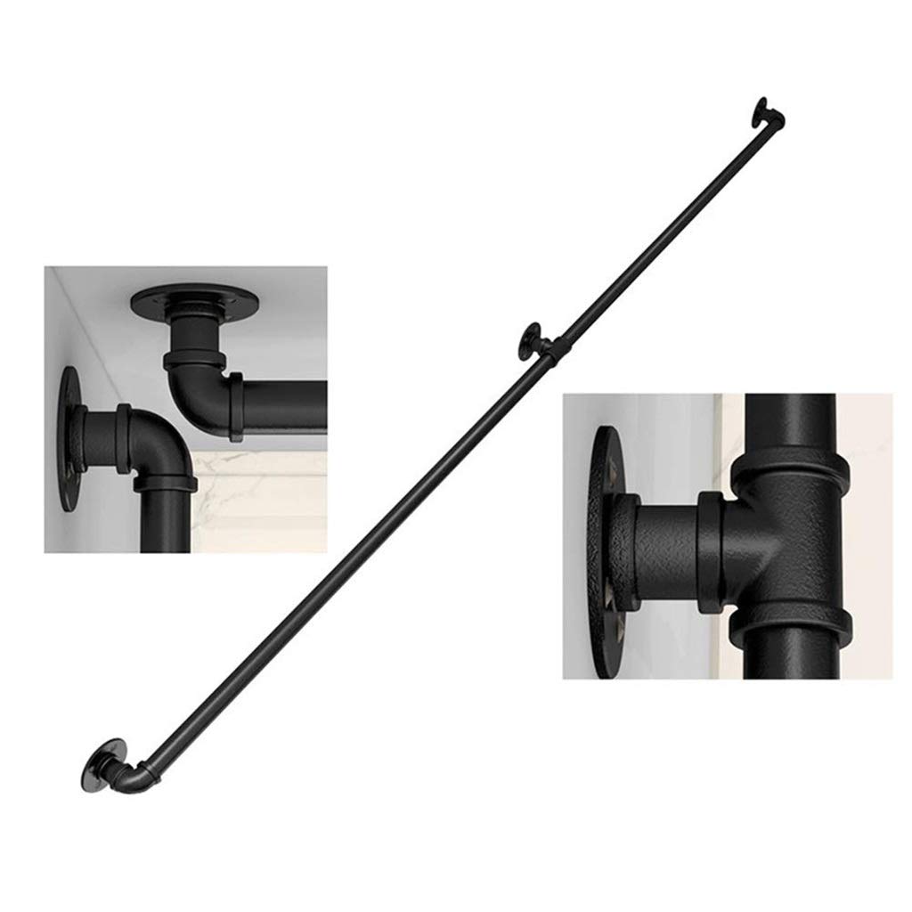 Garde-corps en fer forgé haut de gamme style industriel noir mat 90cm