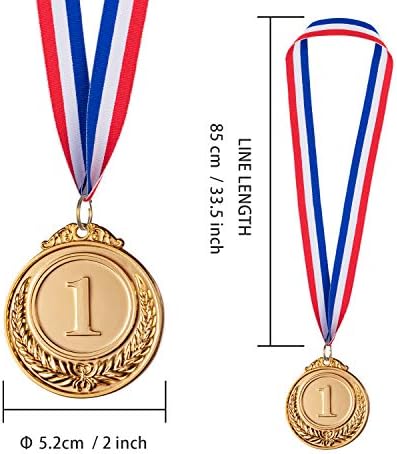 Favide 24 Pieces Gold Silver Bronze Award Medals-Winner Medals Gold Silver Bronze Prizes for Competitions, Party,Olympic Style, 2 Inches - 1