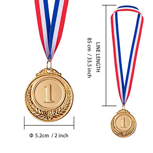 Favide 24 Pieces Gold Silver Bronze Award Medals-Winner Medals Gold Silver Bronze Prizes For Competitions, Party,Olympic Style, 2 Inches #TOP1