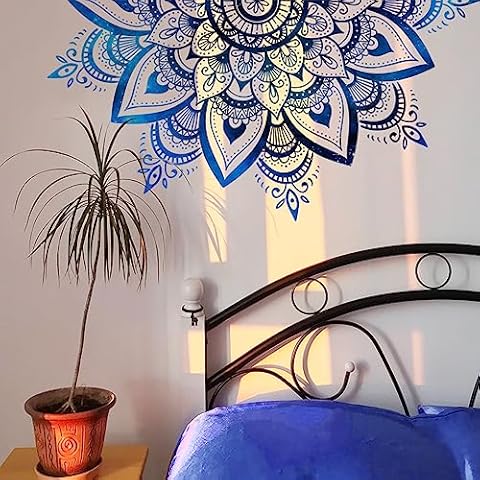 HGDESIGN Mandala Blue Black Wall Sticker Cover