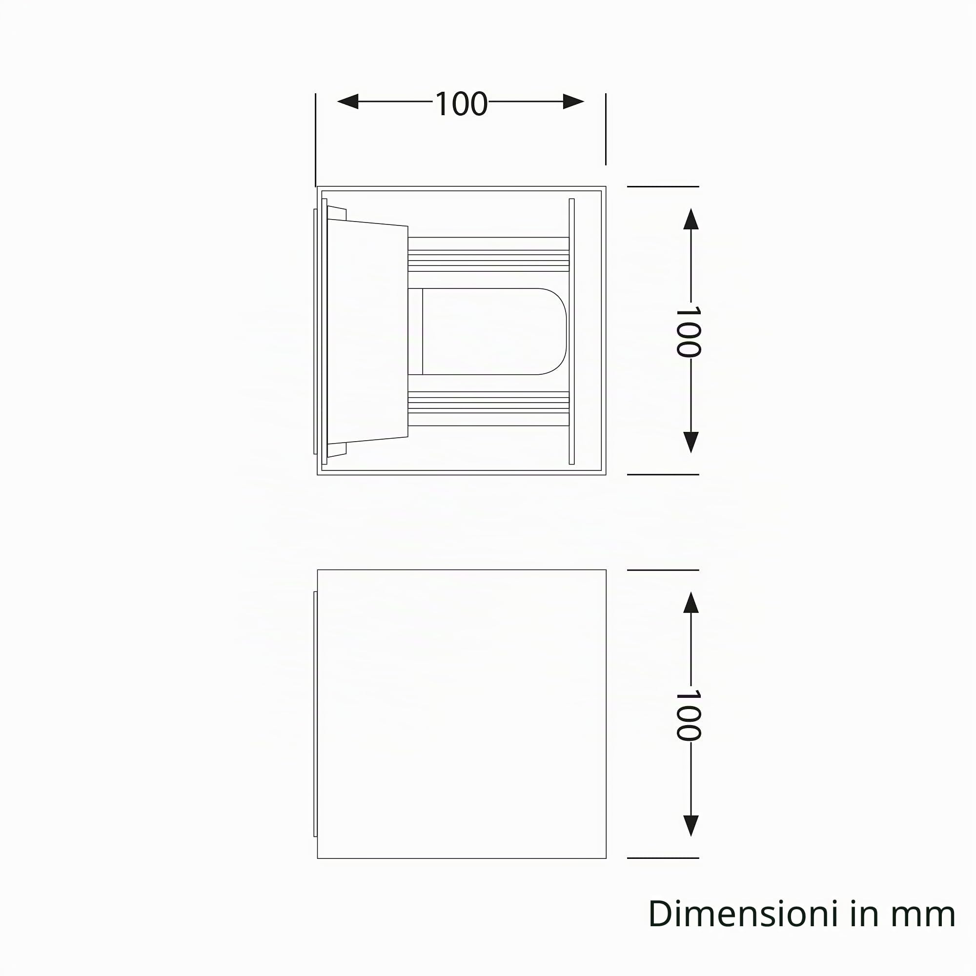 ledscom.de 6 applique CUBEL per esterni, IP65, illuminazione verso l'alto/verso il basso, bianco opaco, quadrate, 1x G9 max. 10W