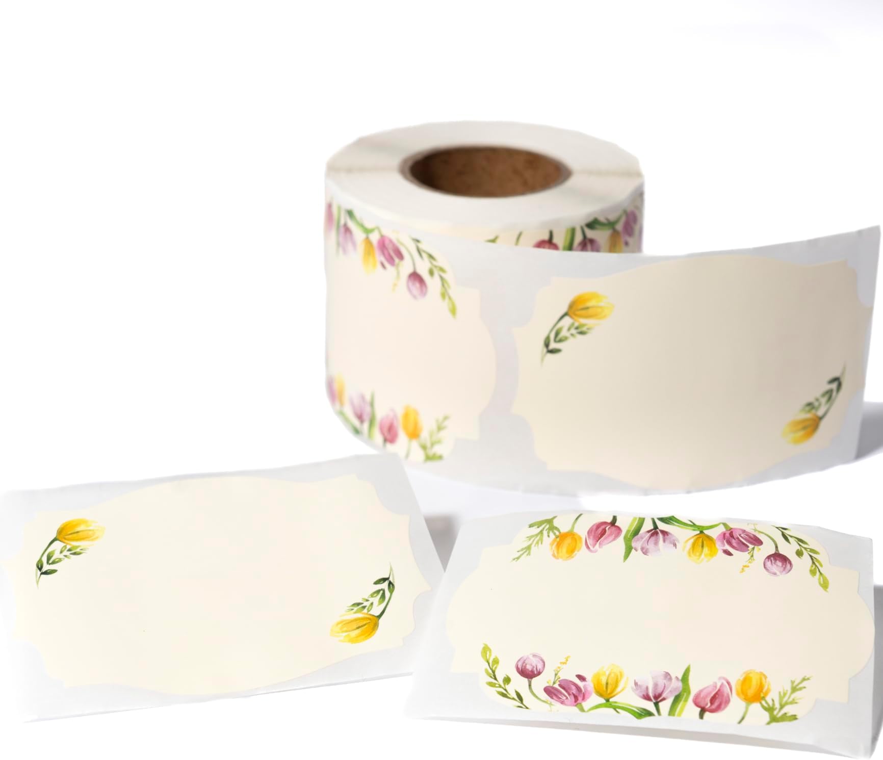 MONEST Waterproof Label Stickers for Jars and Lids, Pantry, Mason Jar, Canning, Spice, Bottle Labels (Yellow Tulip 2"x3")