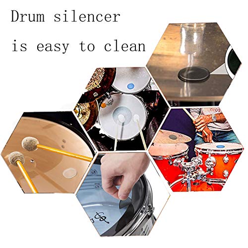 24 Stück Drum Damper Pads Schlagzeug-Schalldämpfer Snare Drum Gel Pads Dämpfer Pads Transparent Weich Drum Schalldämpfe Gel Dämpfer Pads für Schlagzeug Klangregelung (Transparent,Blau,Braun,Schwarz) - Image 8
