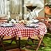 DII Red Check Outdoor Zippered Tabletop Collection, Stain Resistant & Waterproof, 60