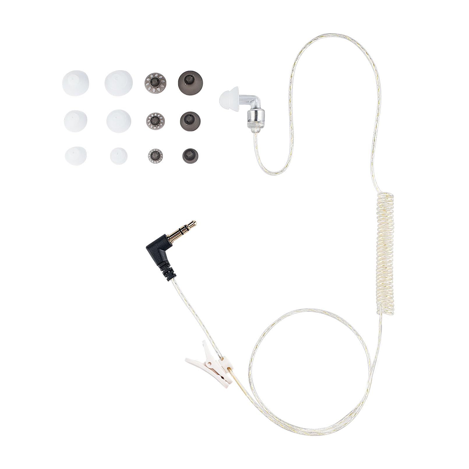 31-45in adjustable tubeless covert earpiece clear stealth