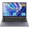 AE86 Portátil de 15,6 pulgadas, procesador tel Core, Windows 11 Pro, MS Office 2024, pantalla Full HD, USB-C, HDMI, cuaderno de negocios delgado y ligero para trabajo, estudio, hogar (gris)