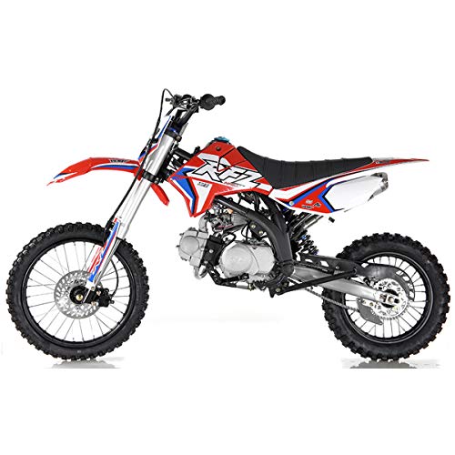 125Cc Adults Dirt Bike With 4-Speed Manual Transmission, Double Spare Frame! Kick Start, Big 17"/14" Tires! Not Legal In California (Red) #TOP5
