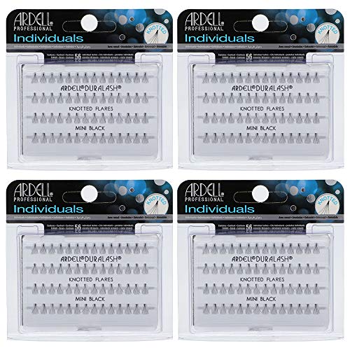 Ardell False Eyelashes Mini Black - DIY Lash Clusters Individual Lashes Natural Reusable Eyelash Extensions, Mink Fur, (Lower Lash) 4 Pack