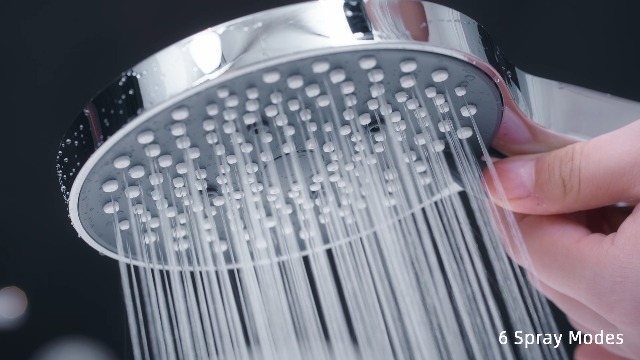 YEAUPE Pommeau De Douche Économique 8L/min - 6 Jets Anti-Calcaire Avec Tuyau 1,6m | Chromé