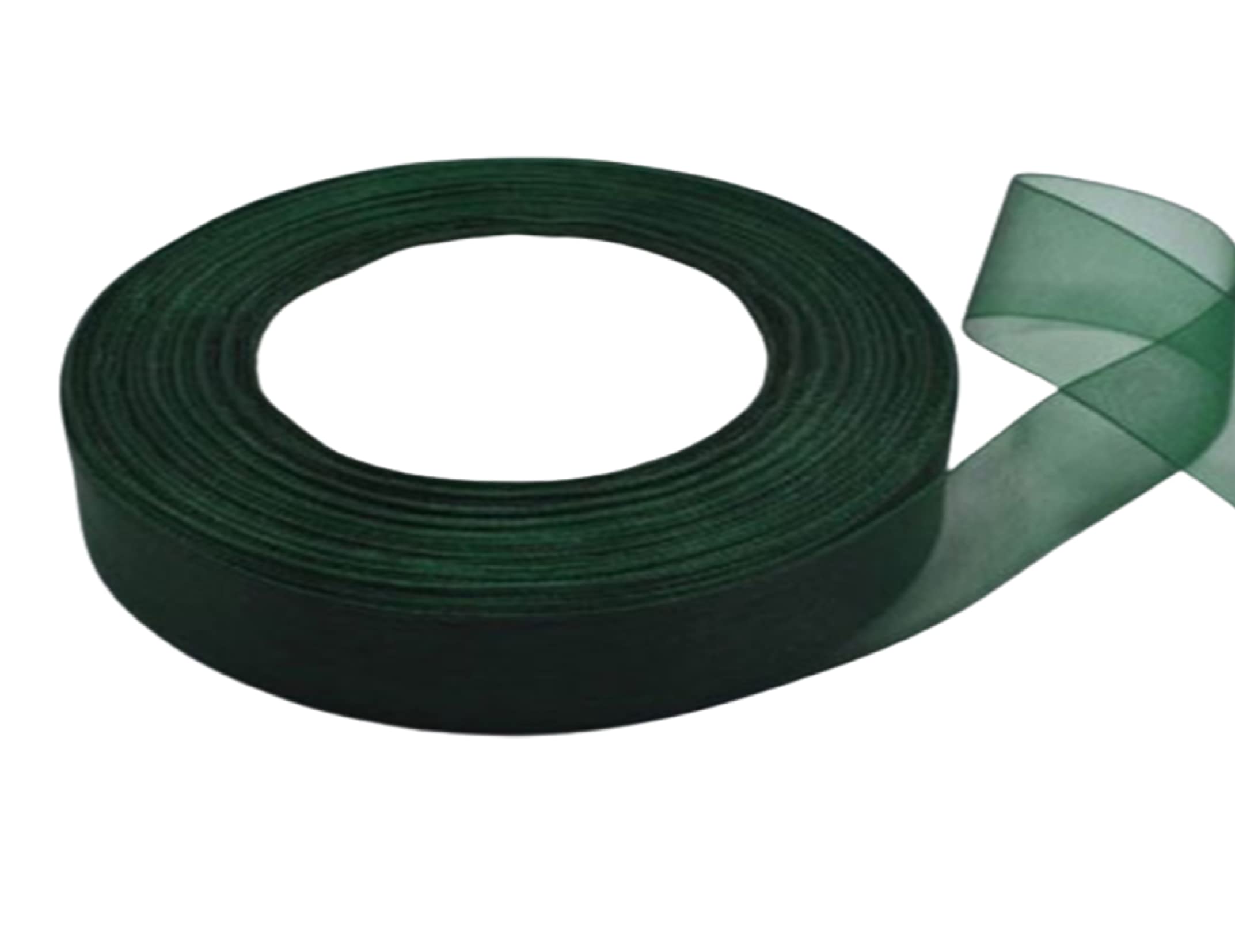 Green Organza Ribbon 12mm for Gifts Wrap Sew Party, Decorations Events Dress Wedding Christmas Crafts, Bows Car, Floral Balloons Hairs, DIY, Bouquets. 45 Meters / 50 Yards