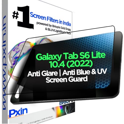Image of Pxin Tablet Anti Bluelight and Anti Glare Screen Guard compatible with Tab S6 Lite 10.4 (2022 version) | BLUV Lightblock Tech | Scratch Proof | Prevents bluelight | Eye Protection | No Dry Eyes