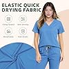 RAYGARD Scrubs Set for Women - V-Neck Medical Top & Cargo Pants with Multi Pockets, Soft & Comfortable Workwear in Ceil Blue, Size Extra Large #2