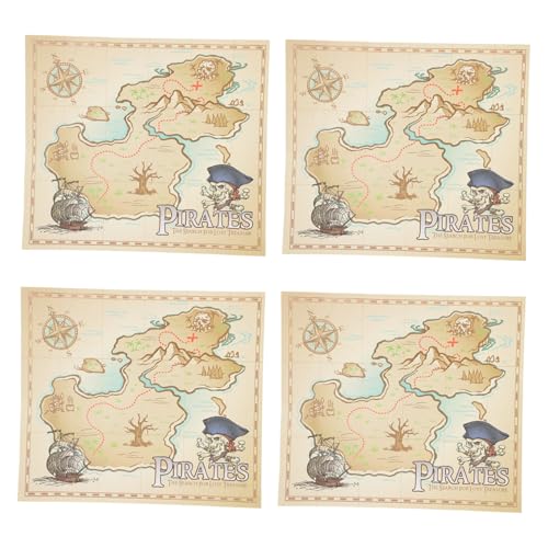 BESPORTBLE Jogo de mapas do tesouro para crianças, 4 peças de brinquedos interativos educativos, material seguro e macio, adequado para festas e atividades criativas infantis