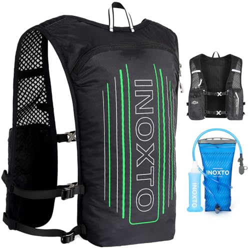Image of INOXTO Running Hydration Vest Backpack,Lightweight Insulated Pack with 1.5L Water Bladder Bag Daypack for Hiking Trail Running Cycling Race Marathon for Women Men