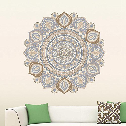 Fashion Creative Mandala Wall Stickers Decor Yoga Om Decal Vinyl Bedthroom Living Room Art Indian Wall Sticker Waterproof Removable Decal Mandala Flower