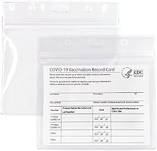 4" x 3" Clear Plastic Vaccination Card Holder, Transparent Resealable Plastic Sleeve for CDC Cards, IDs, Slips, and Badges (5 Pieces)