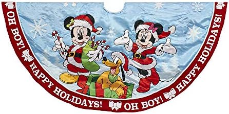 Kurt Adler DN7166 48" Mickey & Minnie Print Satin Treeskirt,Multicolor