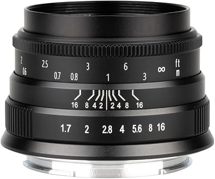 Brightin Star 35mm F1.7 Lens for Fujifilm XF-Mount Mirrorless Cameras, APS-C Manual Focus Large Aperture Prime Humanistic Lens Fit for XT5, XT4, XT30, XPRO3/2, XT200, XS10, XA7, XE4, XH1Black