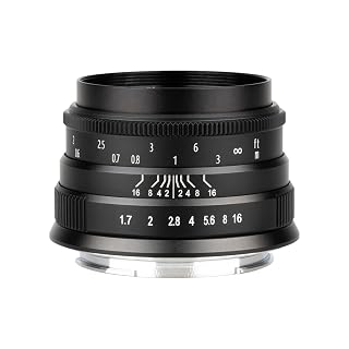 Brightin Star 35mm F1.7 Lens for Canon EF-M Mount Mirrorless Cameras, APS-C Manual Focus Large Aperture Prime Humanistic Lens Fit for M6, M50, M5, M3, M200, M10, M100, M, M2(Black)