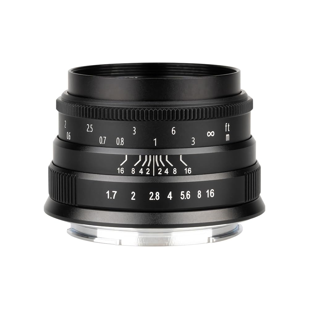 brightin star 35mm F1.7 Lens for Canon EF-M Mount Mirrorless Cameras, APS-C Manual Focus Large Aperture Prime Humanistic Lens Fit for M6, M50, M5, M3, M200, M10, M100, M, M2(Black)