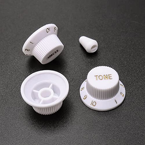 Swhmc Single Coil Guitar Pickup Covers Kit Closed Plastic Pickup Shell For Electric Guitar Accessories, With 2 Tone 1 Volume Knobs Switch Cap Set(White 3Pcs) #TOP4