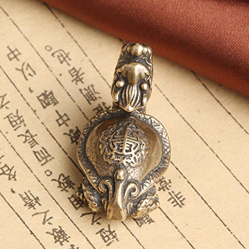 Estatua pequeña Fengshui Dragón Tortuga cobre 2 piezas miniatura 7