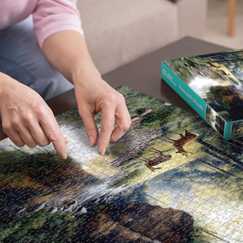 Forest Deer Puzzles for Adults 1000 Pieces, Wildlife Nature Jigsaw Puzzles, Animal Landscape Art Puzzles by BBOLDIN - Used condition - Image 3