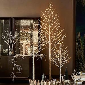 Hairui Lighted White Birch Tree 6FT 128L for Christmas Holiday Wedding Party Decorations Tree Lights Plug in Indoor Outdoor Use Hairui Lighted White Birch Tree 6FT 128L for Christmas Holiday Wedding Party Decorations Tree Lights Plug in Indoor Outdoor Use