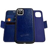 Newseego Compatible with iPhone 11 Pro Max 6.5 Inch Case,Wallet Case [Detachable 2 in 1 Wallet Folio] [Premium Vegan Leather] 2-Way Stand Flip Folding Slim Cover-Blue