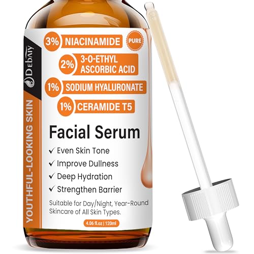 DEBAIY Vitamin C-Gesichtsserum mit Niacinamide und Ceramide T5 – Mehrfachwirkung: Anti-Aging und Anti-Falten (120 ml / 4,06 fl.oz)