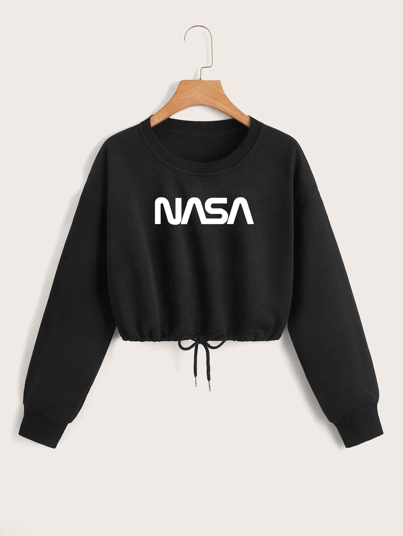 Sweat-shirt graphique noir taille S pull col rond confort