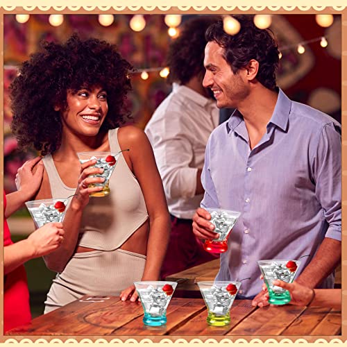 Martini Glasses Colorful Set Of 12 Stemless 8 Ounces Cocktail Glasses With Colored Base Cups For Margaritas Home Bar Glassware Colorful Drinking Glasses For Martini Lovers Gift Bar Dessert Kitchen #TOP3