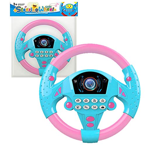 Steering Wheel Toys for Toddlers, Children Steering Wheel with Sound Simulation Driving Car Toys, Simulation Steering Wheel Toy Pretend Driving Toy for Boys and Girls, Kids Interactive Toys